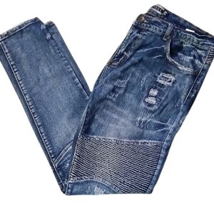 Trendy Distressed Blue Men's Skinny Jeans